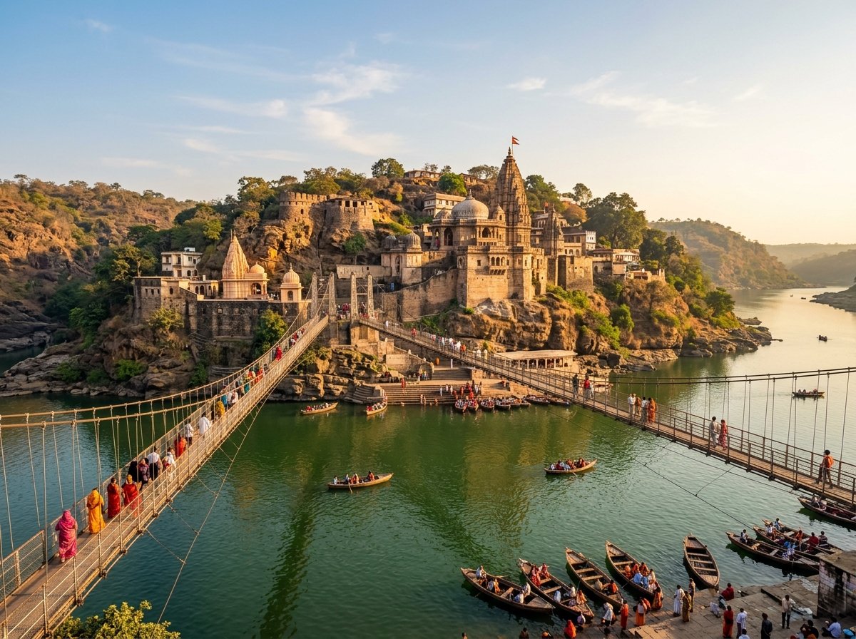 Omkareshwar Temple on Narmada River Island
